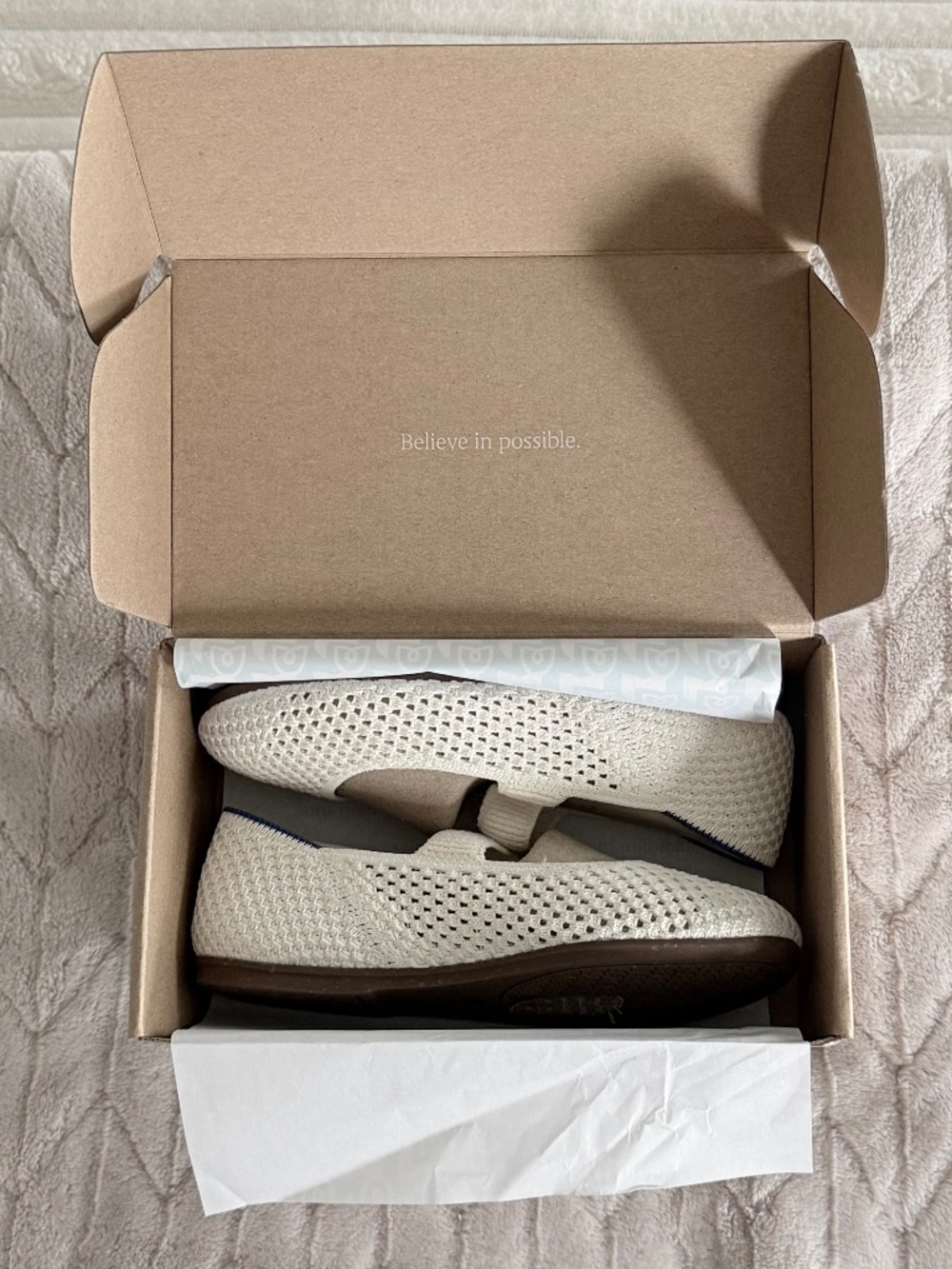 BNIB Rothy’s The Kids Mary Jane White Open Knit Size 13